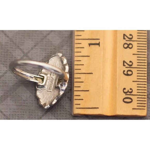 Dark Night Gothic Vintage Black and Silver Tone Ring Size 7 1/4 by Avon G24 - Picture 3 of 3